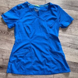 Women's V-Neck Medical Scrub Top in Royal Blue